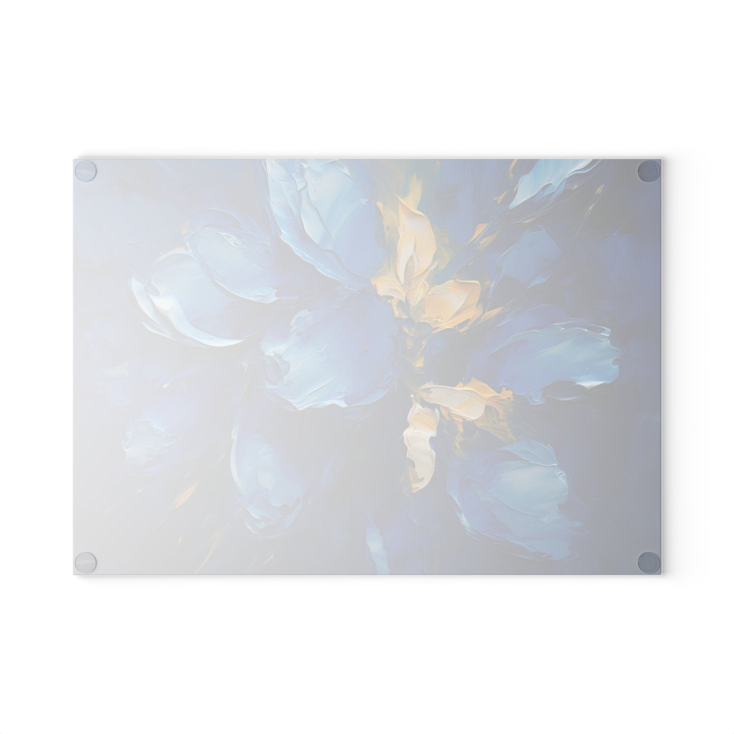 Abstract Wallpaper Glass Cutting Board : Immersive Floral Beauty with Blue Orchid Motif