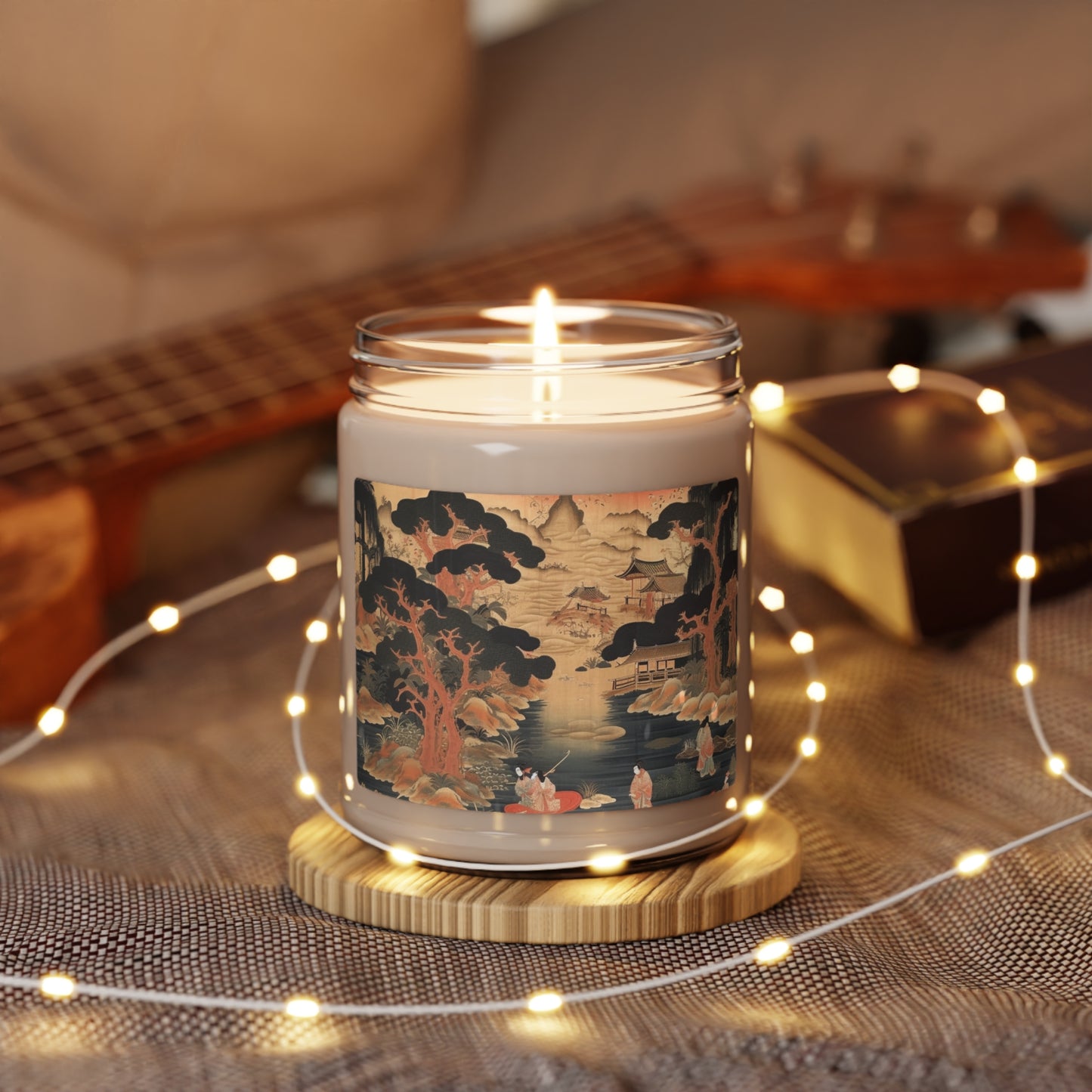 Custom Japanese Tapestry Scented Soy Candle: Your Personalized Artistic Statement