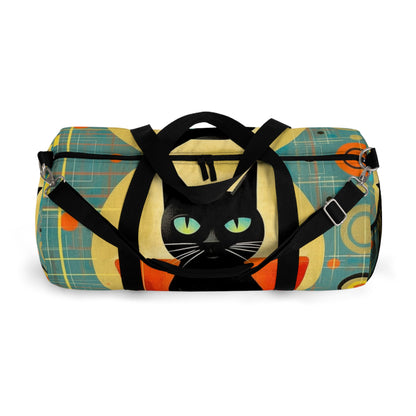 Abstract Cat Expressions: Modern Art-Inspired Midcentury Modern Duffel bag with Timeless Atomic Age Design