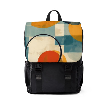 Unisex Casual Shoulder Backpack: Geometric Patterns Adding Artistic Edge