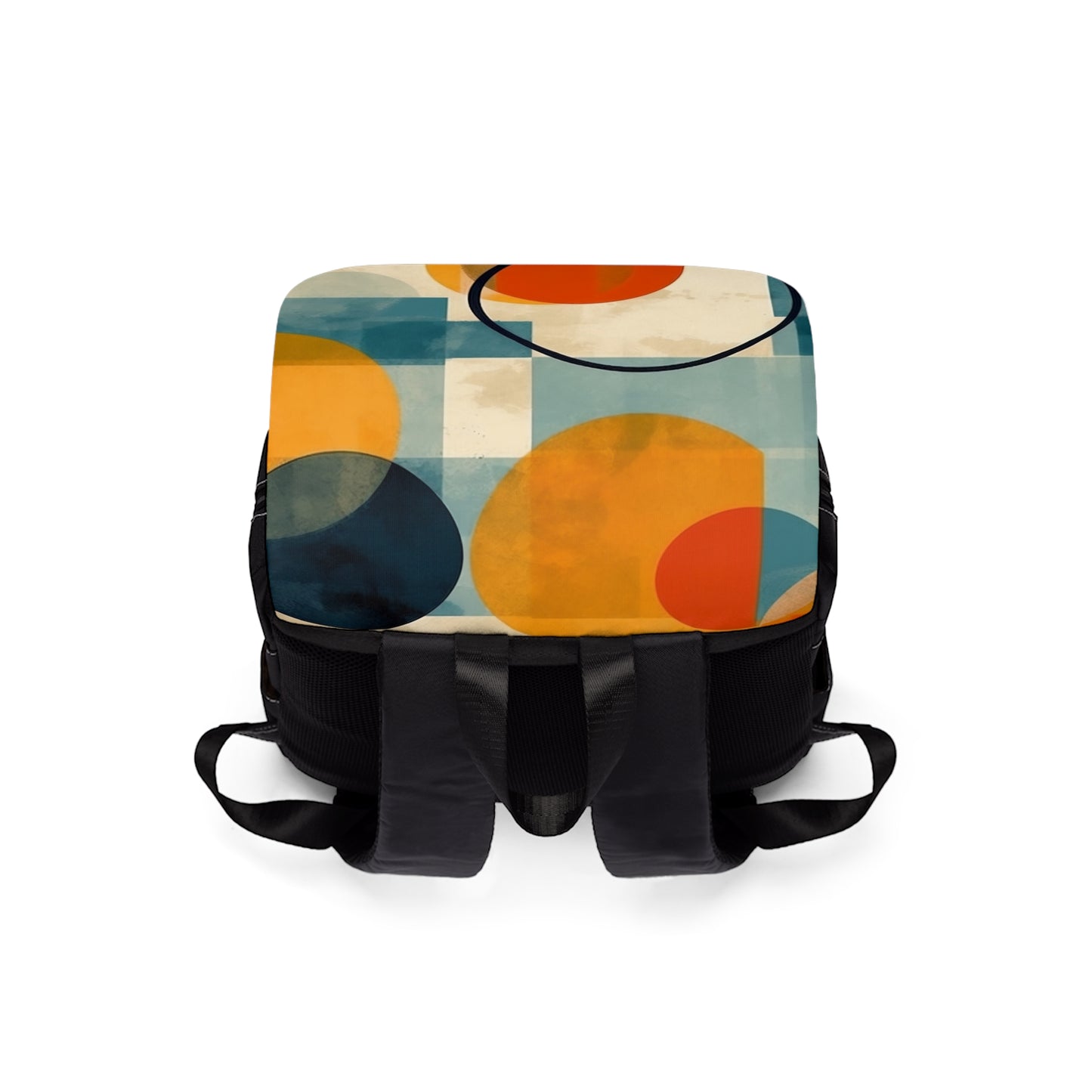 Unisex Casual Shoulder Backpack: Geometric Patterns Adding Artistic Edge