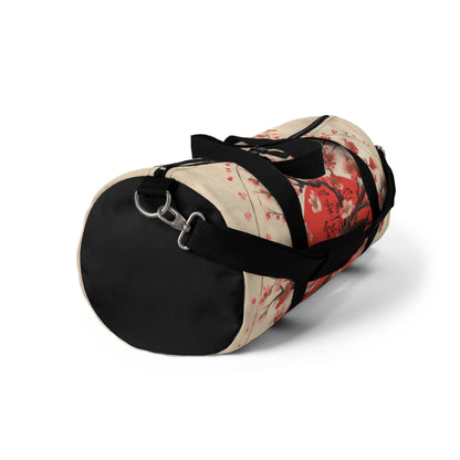 Nature's Brushstrokes: Duffel Bag Featuring Captivating Cherry Blossom Drawings