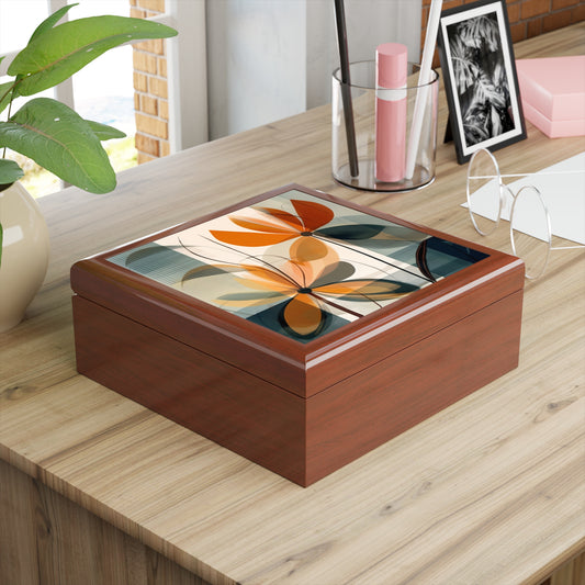 Botanical Chic: Flower Drawings and Minimalist Design Jewelry Box