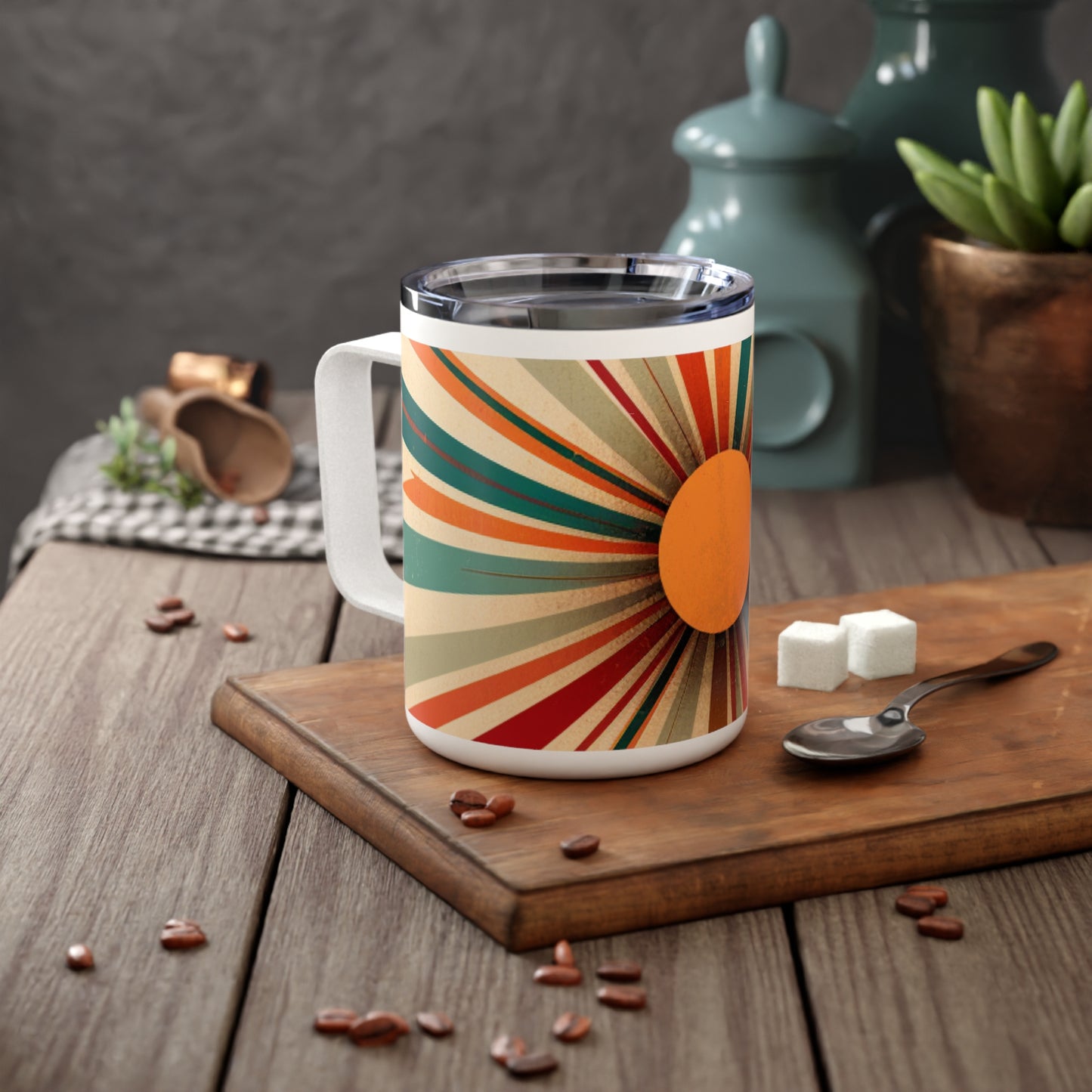 Starburst Elegance: Insulated Coffee Mug for Stylish and Minimalist Home Decor