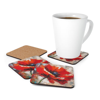 Unleash Your Creativity with Poppy Corkwood Coaster Set: A Blossoming Artistic Journey