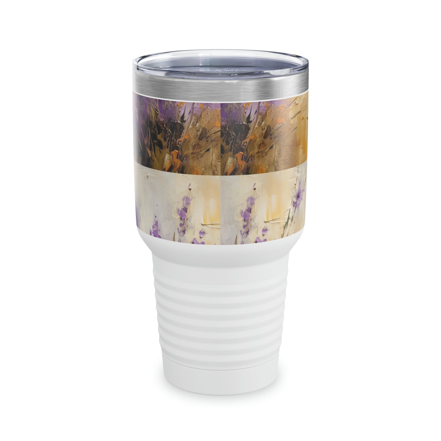 Artistic Expressions: Lavender Drawing on Ringneck Tumbler, A Symphony of Colors