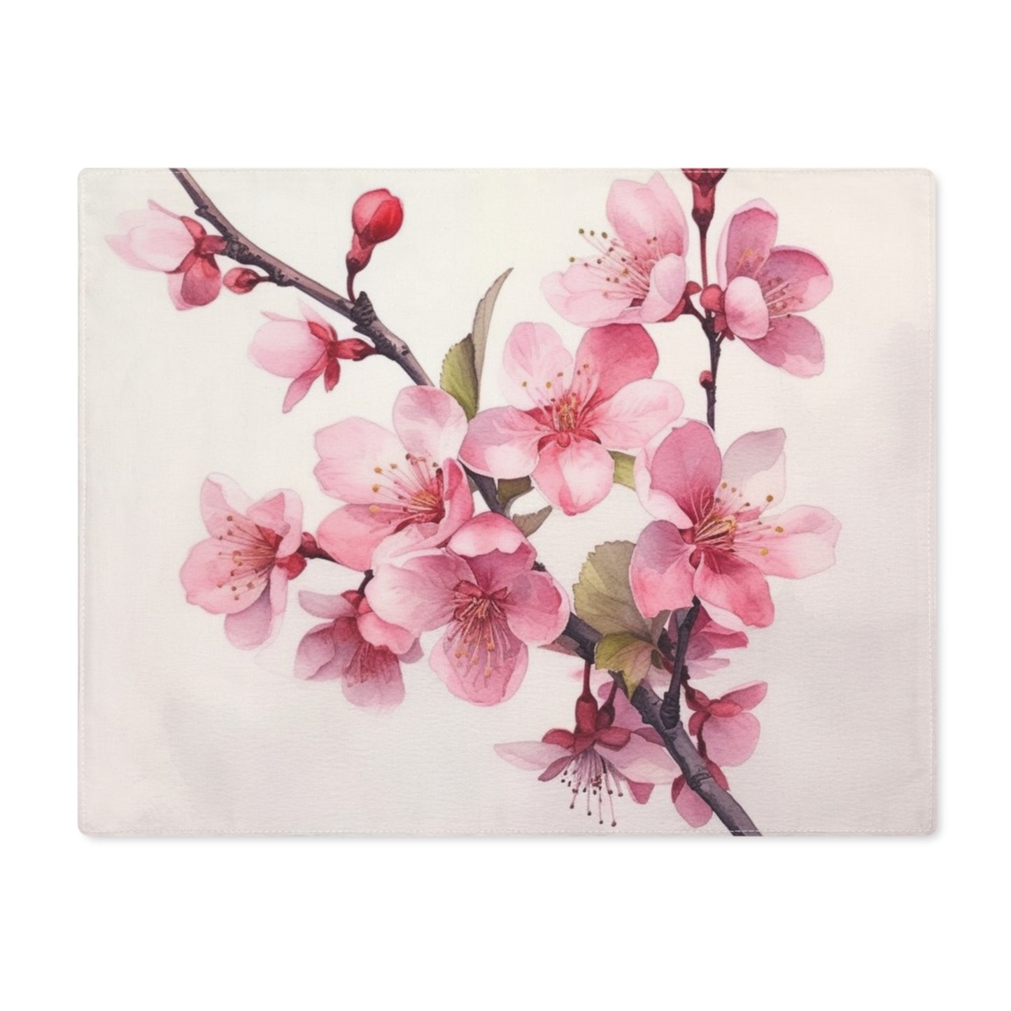 Artistic Flourish: Floral Watercolor Cherry Blossom Placemat