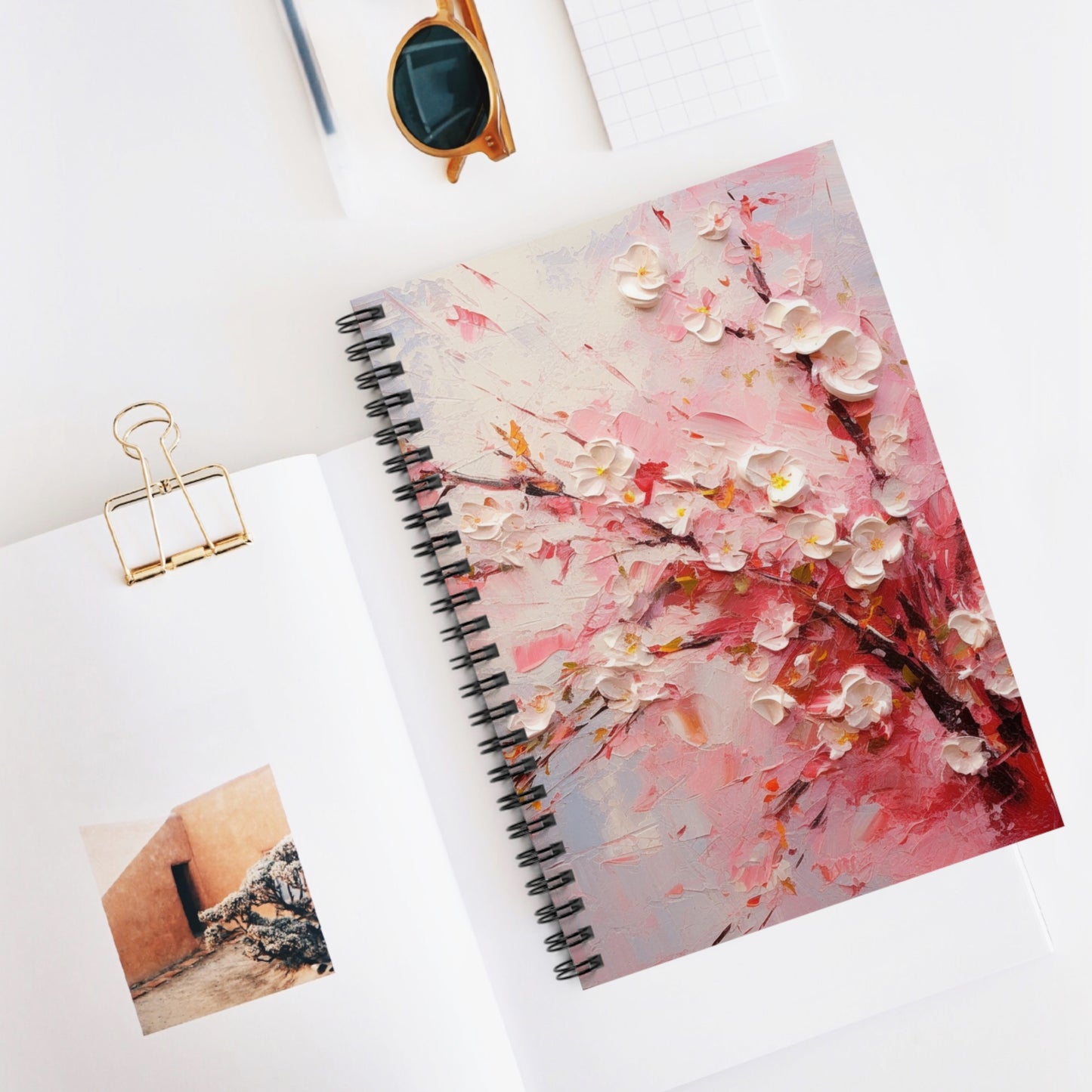 Abstract Cherry Blossom Spiral Notebook