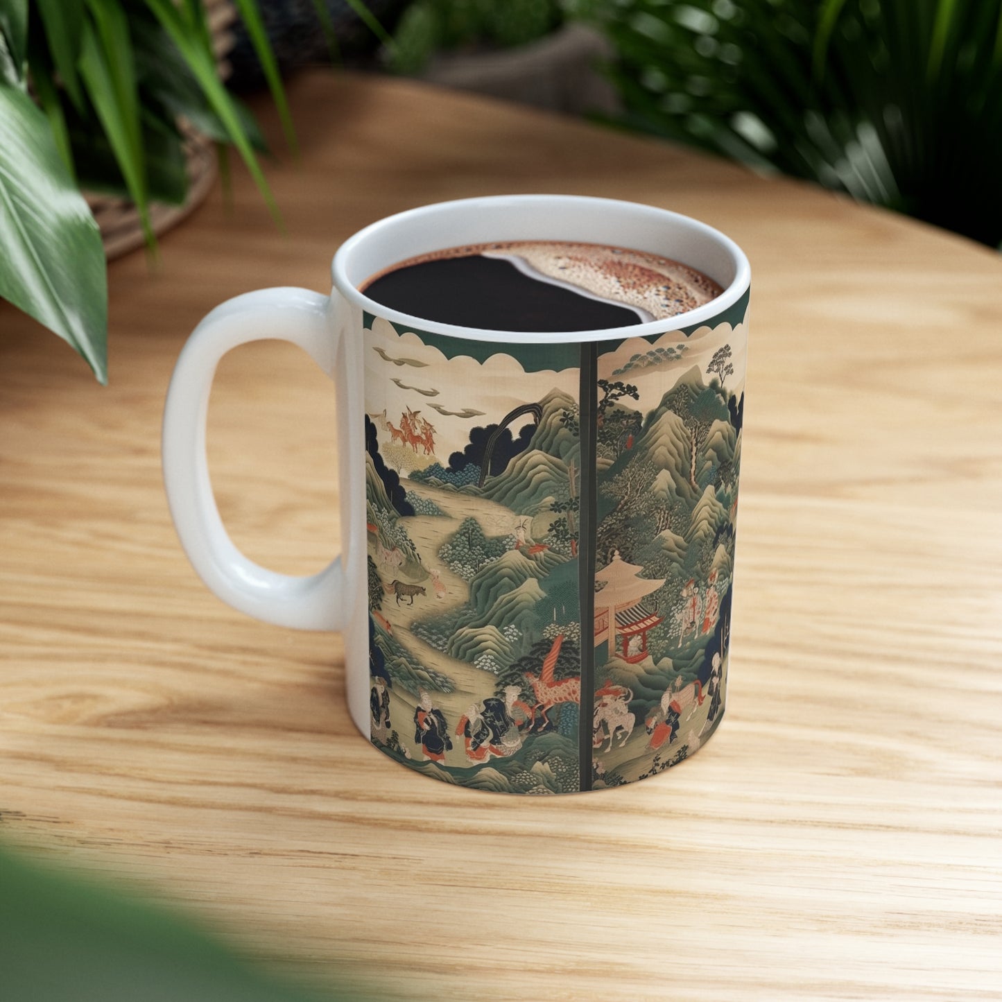 Ceramic Mug: Japanese Tapestry Delight - Experience the Essence of Traditional Japanese Art in Your Hands