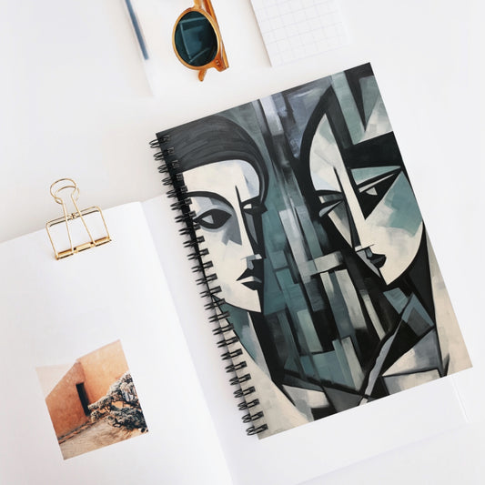 Cubist Woman Brush Strokes Spiral Notebook: Embrace the Abstract Fusion