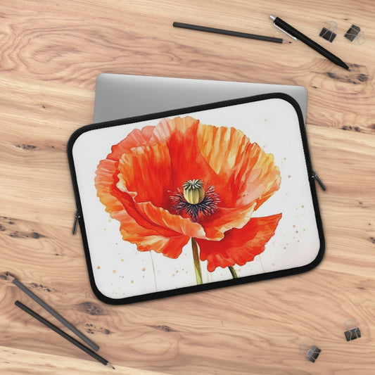 Watercolor Poppy Garden Laptop Sleeve: Unleash the Beauty of Nature