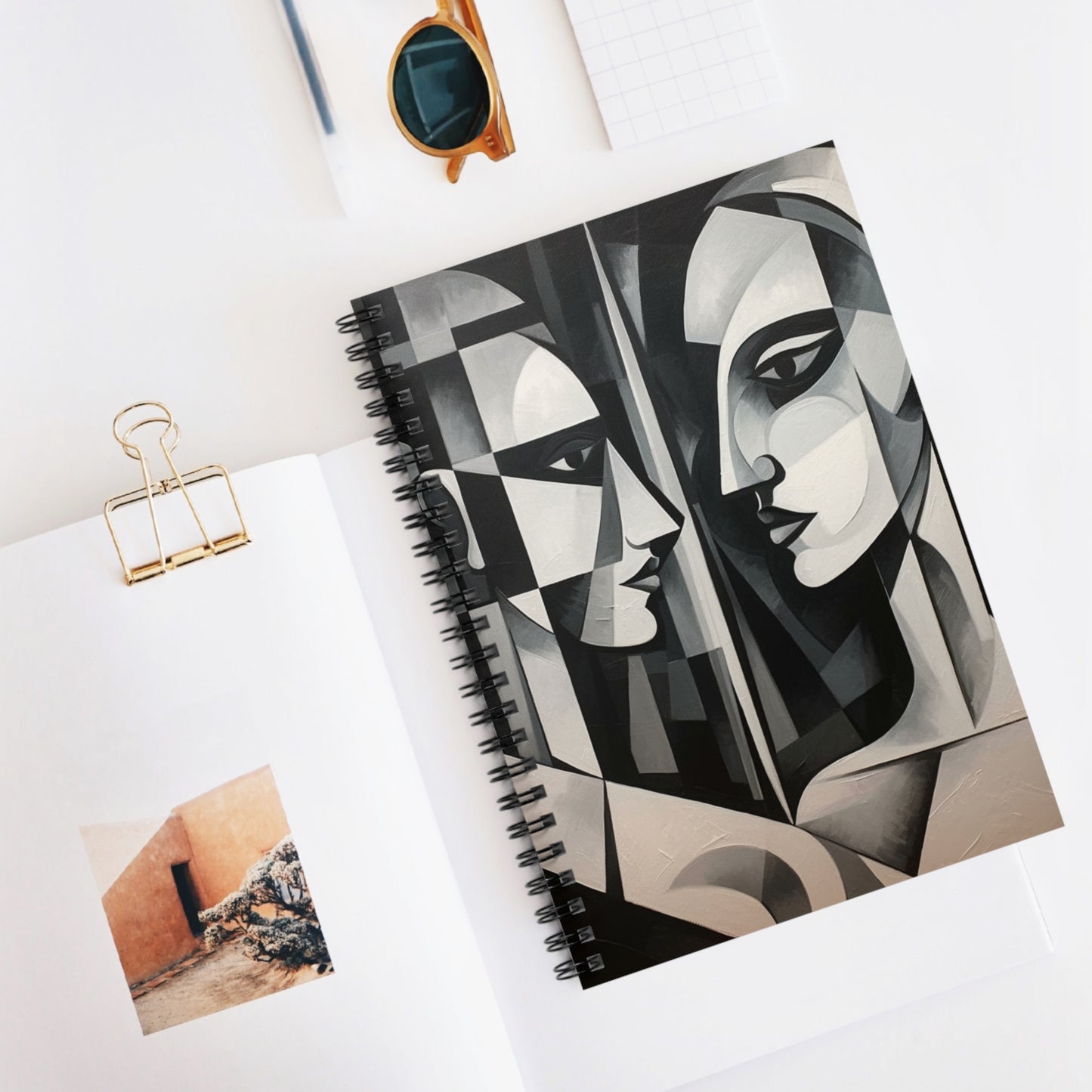 Cubist Fusion Abstract  Spiral Notebook: Where Creativity and Refreshment Converge