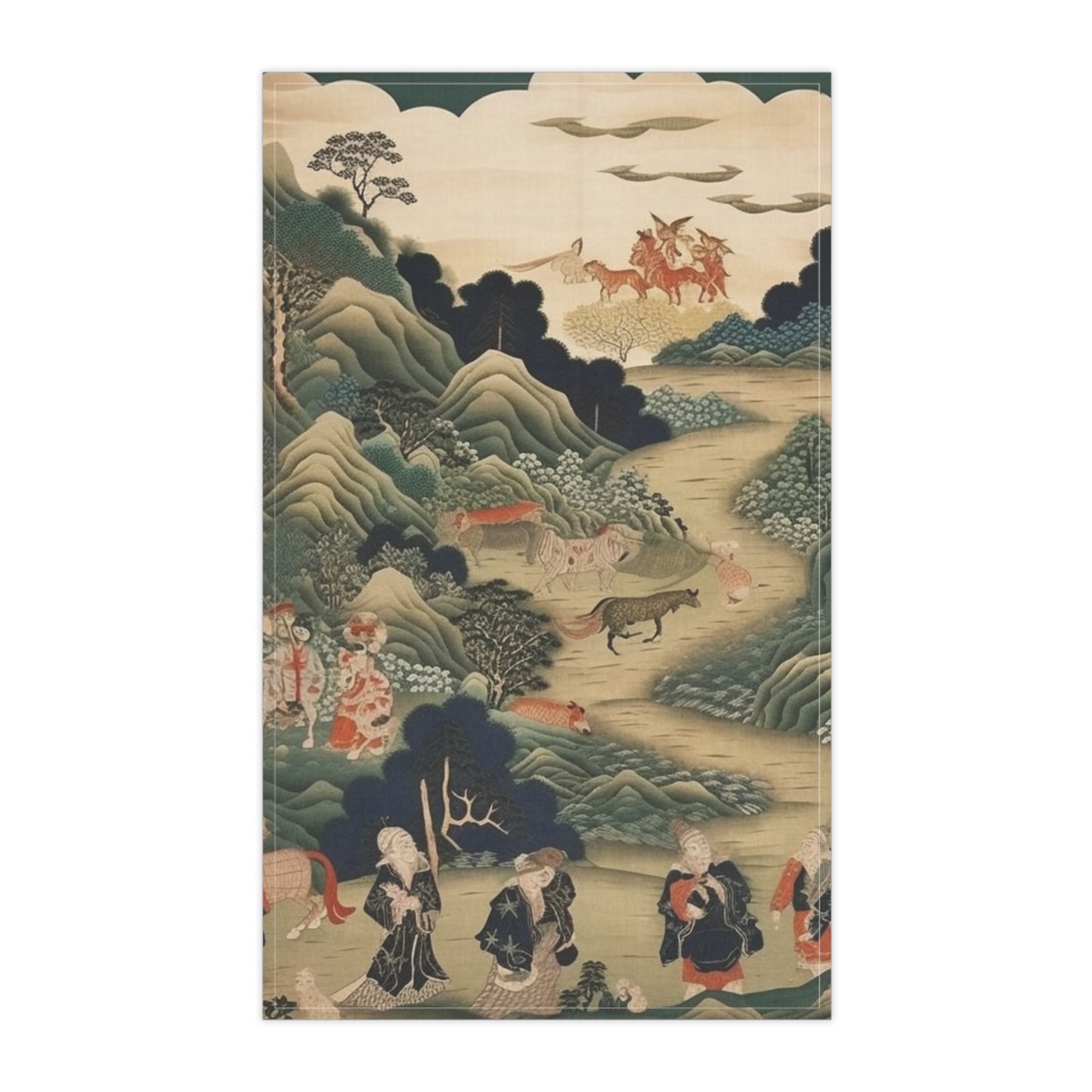Japanese Tapestry Kitchen Towel: Embrace the Artistic Splendor