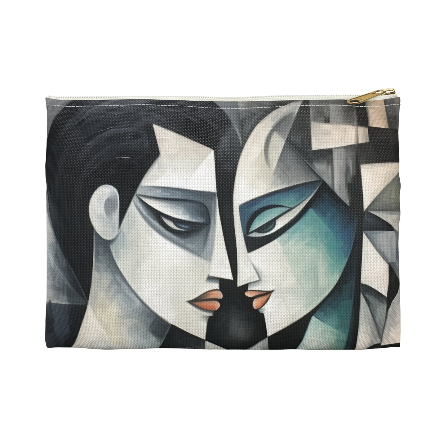 Accessory Pouch with Cubist Art: Finesse and Abstract Flair