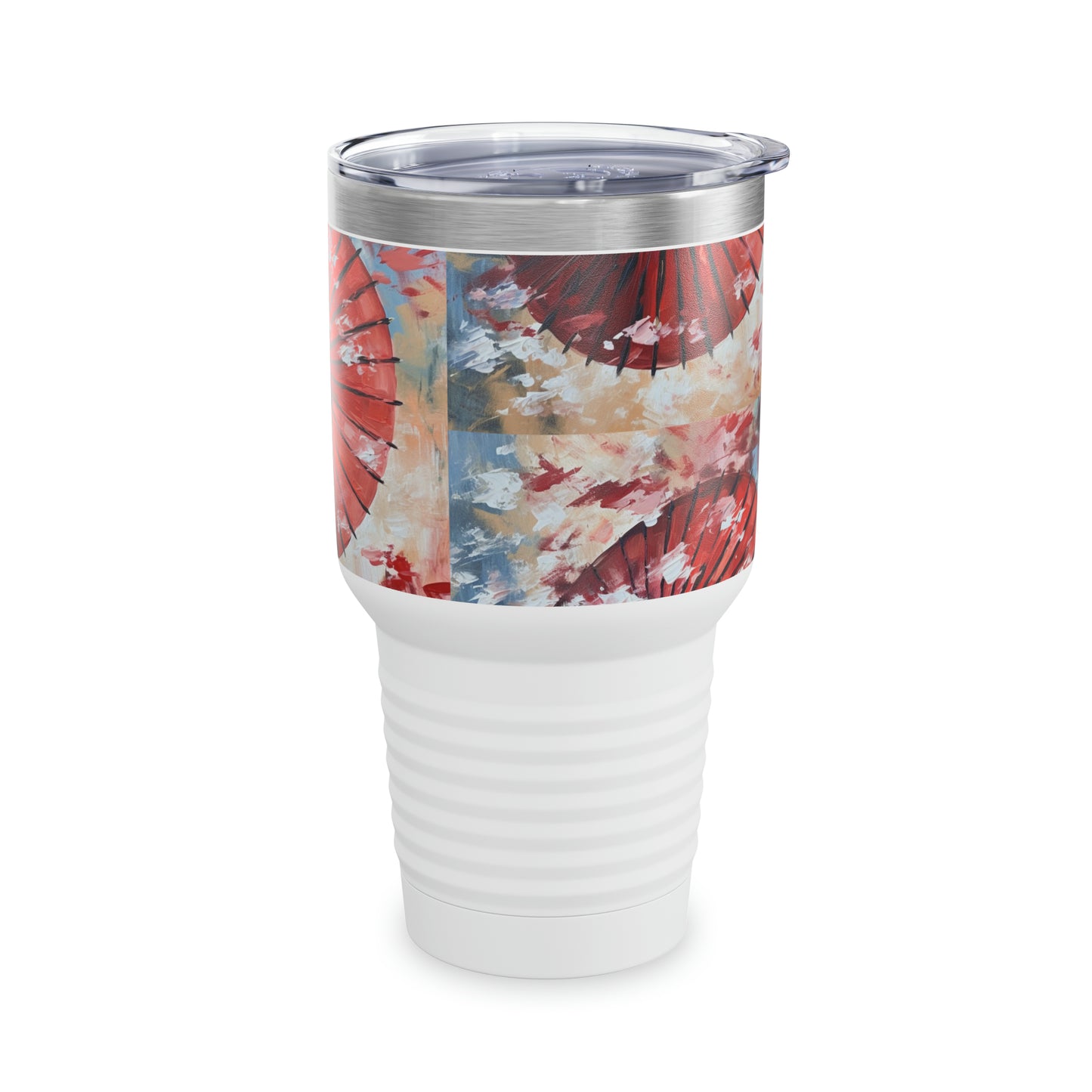 Abstract Japanese Umbrella Ringneck Tumbler: Unveiling the Beauty of Art and Culture