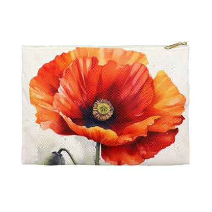 Stunning Poppy Flower Watercolor Accessory Pouch: A Blossoming Experience