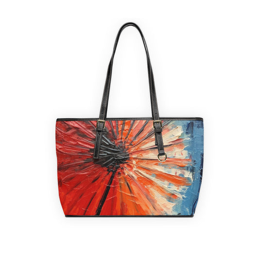 Umbrella Painting PU Leather Shoulder Bag: Channel Your Inner Artist with Abstract Oil Paint