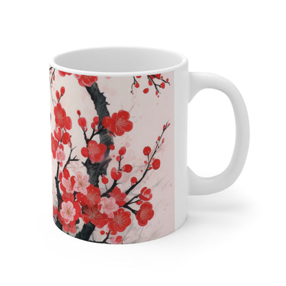 Blossoming Serenity: Ceramic Mug Capturing the Essence of Cherry Blossoms