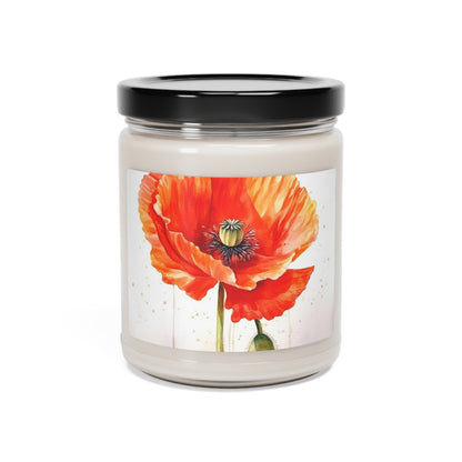 Watercolor Poppy Garden Scented Soy Candle: Unleash the Beauty of Nature