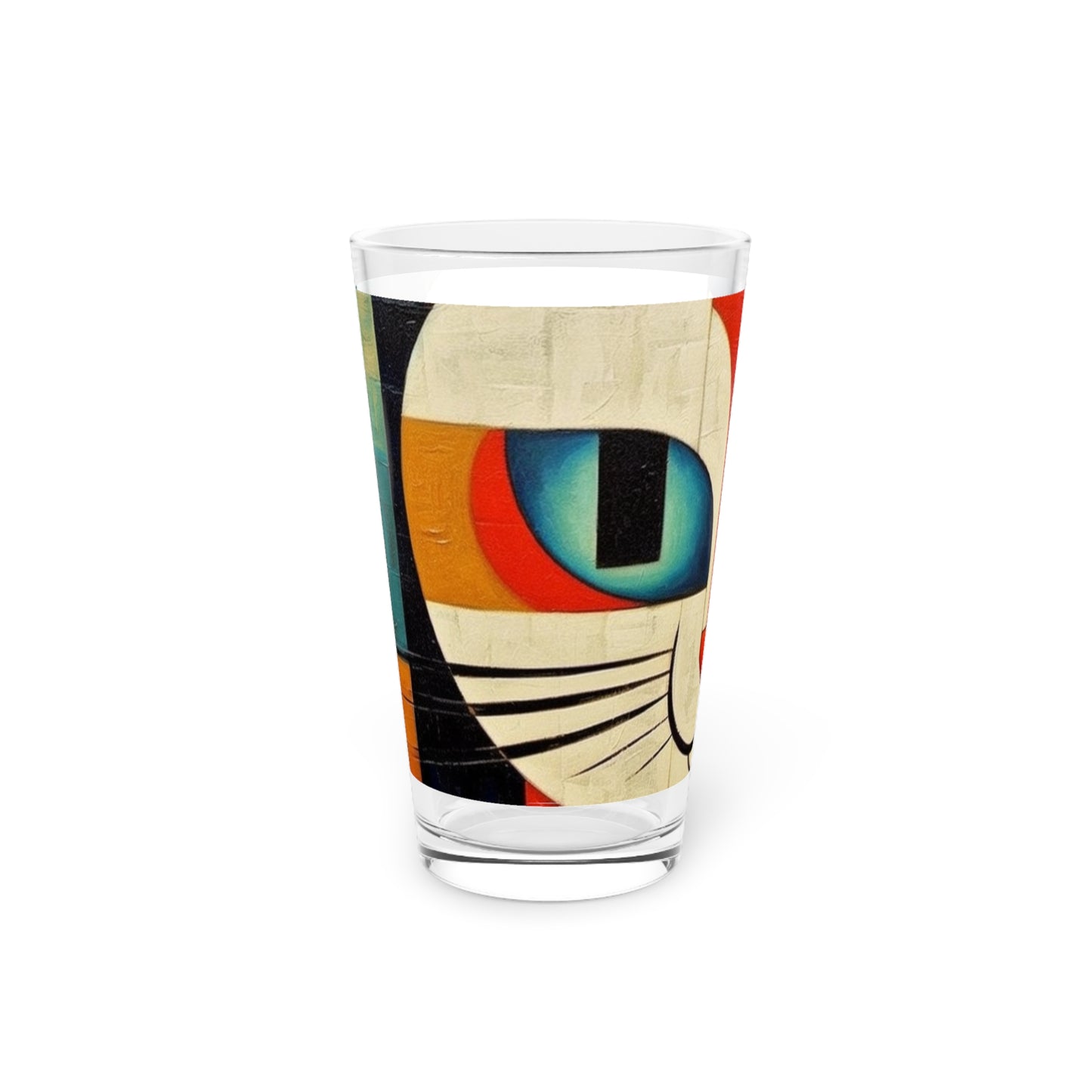 Artistic Vintage Vibes: Picasso-Inspired Midcentury Modern Pint Glass