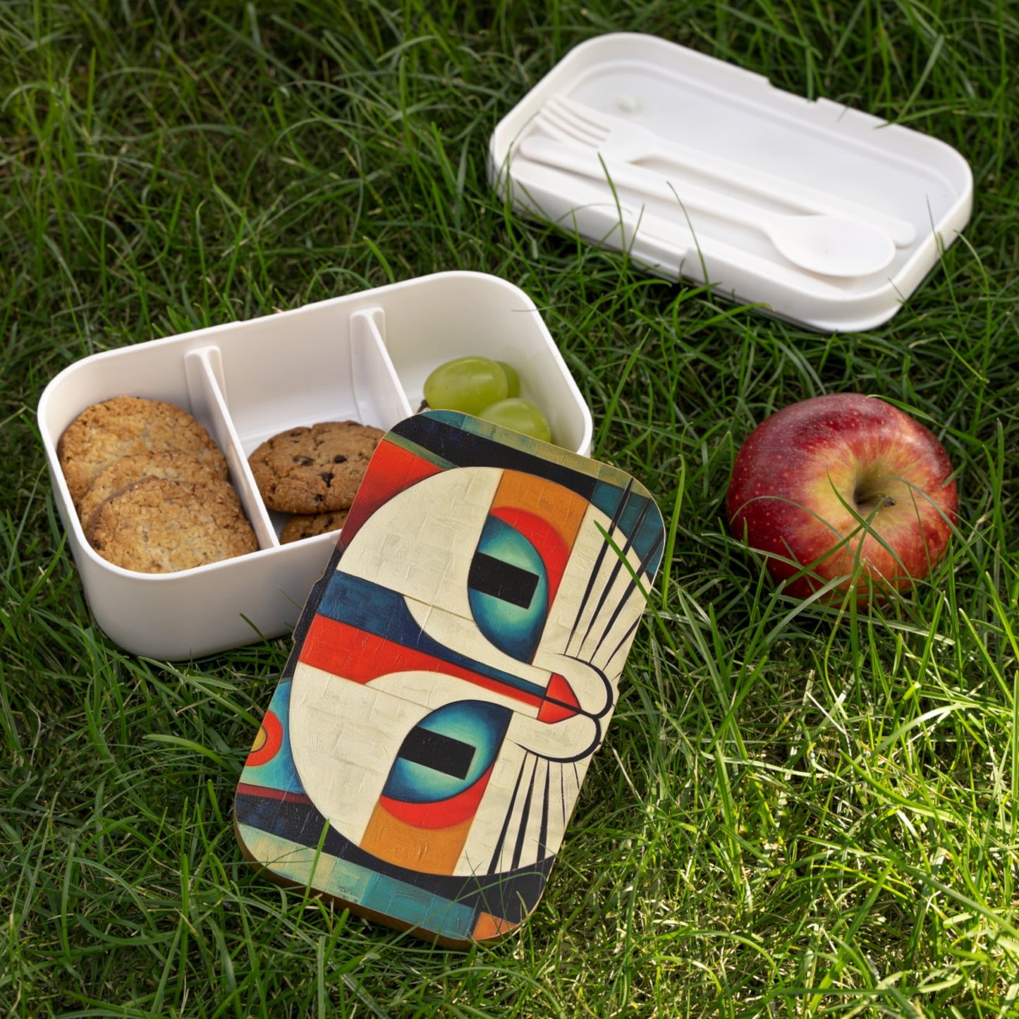 Artistic Vintage Vibes: Picasso-Inspired Midcentury Modern Bento Box for Retro Fashion