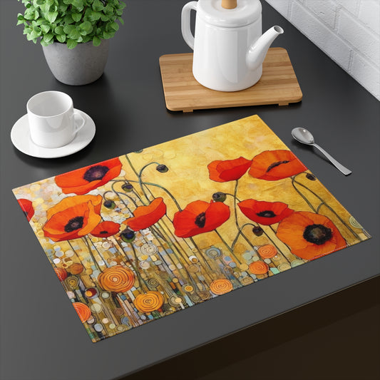 Elevate Your Style: Placemat Adorned with Gustav Klimt's Poppies