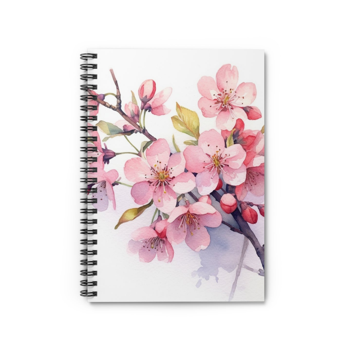 Artistic Flourish: Floral Watercolor Cherry Blossom Spiral Notebook