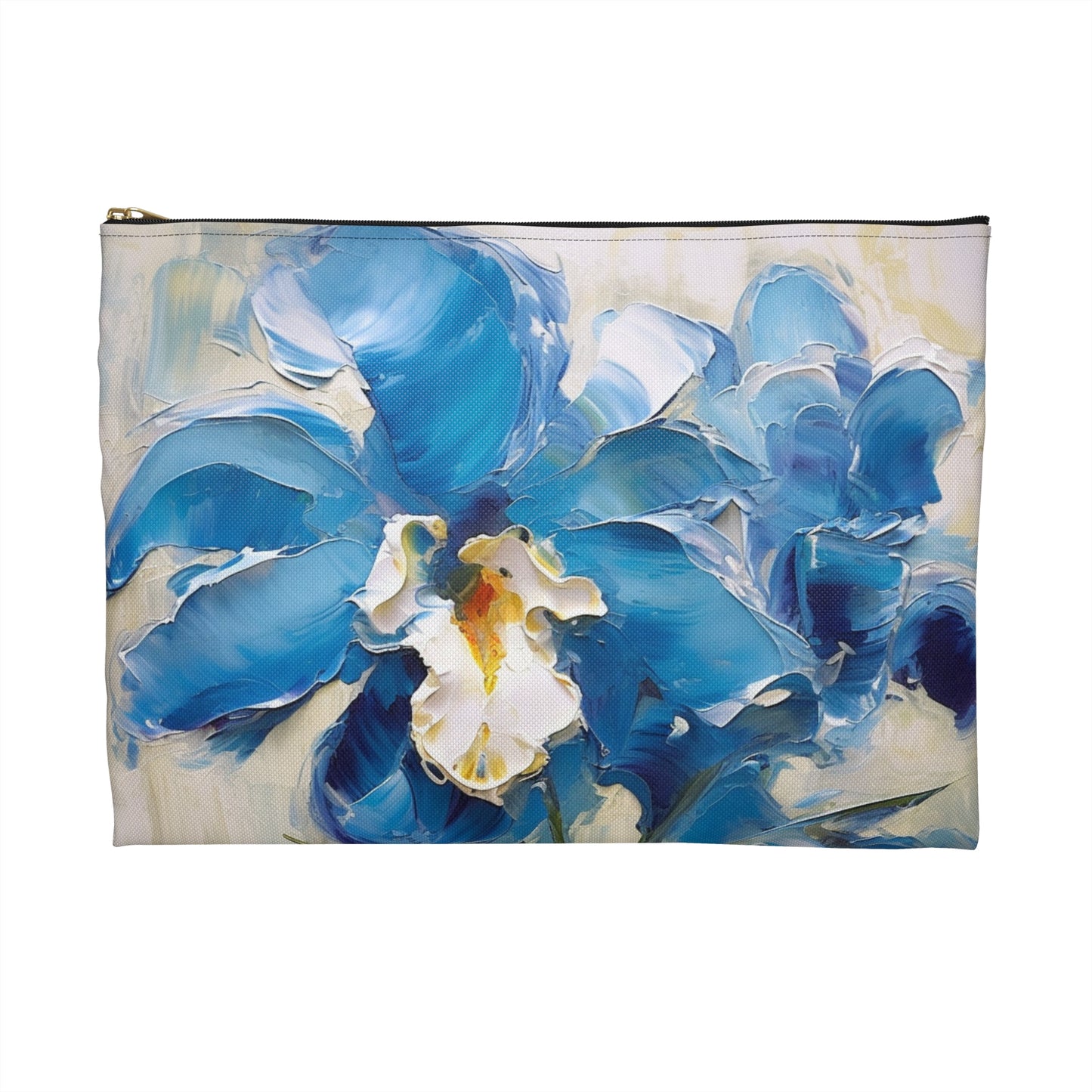 Embrace Artistic Expression with Blue Orchid Abstract Painting Accessory Pouch