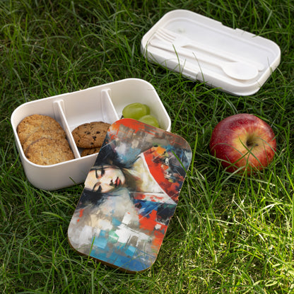 Bento Box with Geisha Art: Japanese Artistic Flair