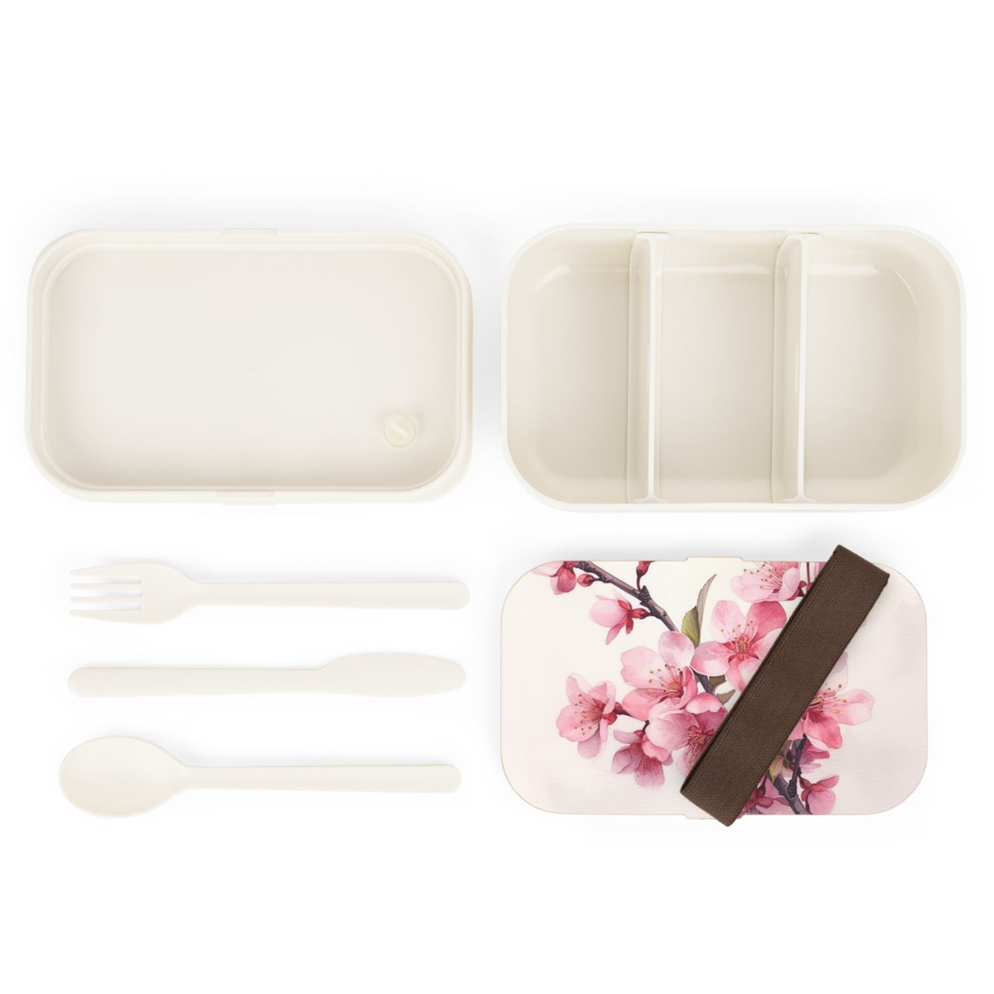 Artistic Flourish: Floral Watercolor Cherry Blossom Bento Box