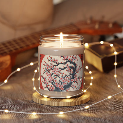 Enchanting Petal Symphony: Scented Soy Candle Celebrating Cherry Blossom Tree Drawings