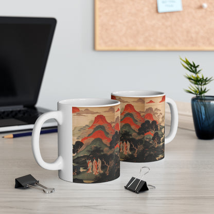 Ceramic Mug: Custom Japanese Tapestry - Infuse Your Coffee Break with Unique Artistic Expression