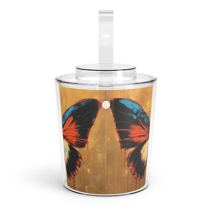 Ice Bucket with Tongs with Bauhaus Butterfly: A Fusion of Art and Nature