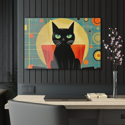 Abstract Cat Expressions: Modern Art-Inspired Midcentury Modern Acrylic Prints with Timeless Atomic Age Design