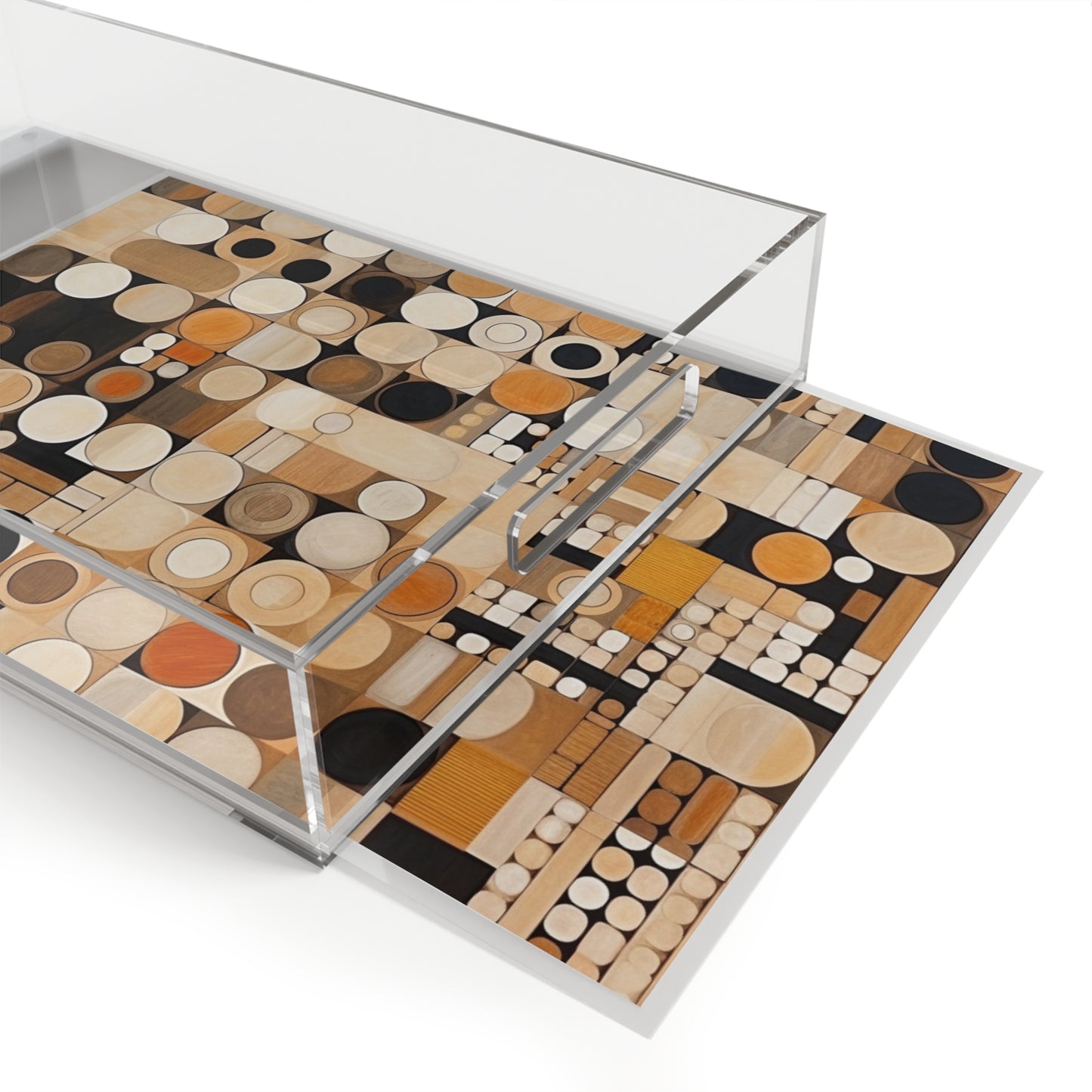 Contemporary Harmony: Acrylic Serving Tray with Geometric Simplicity