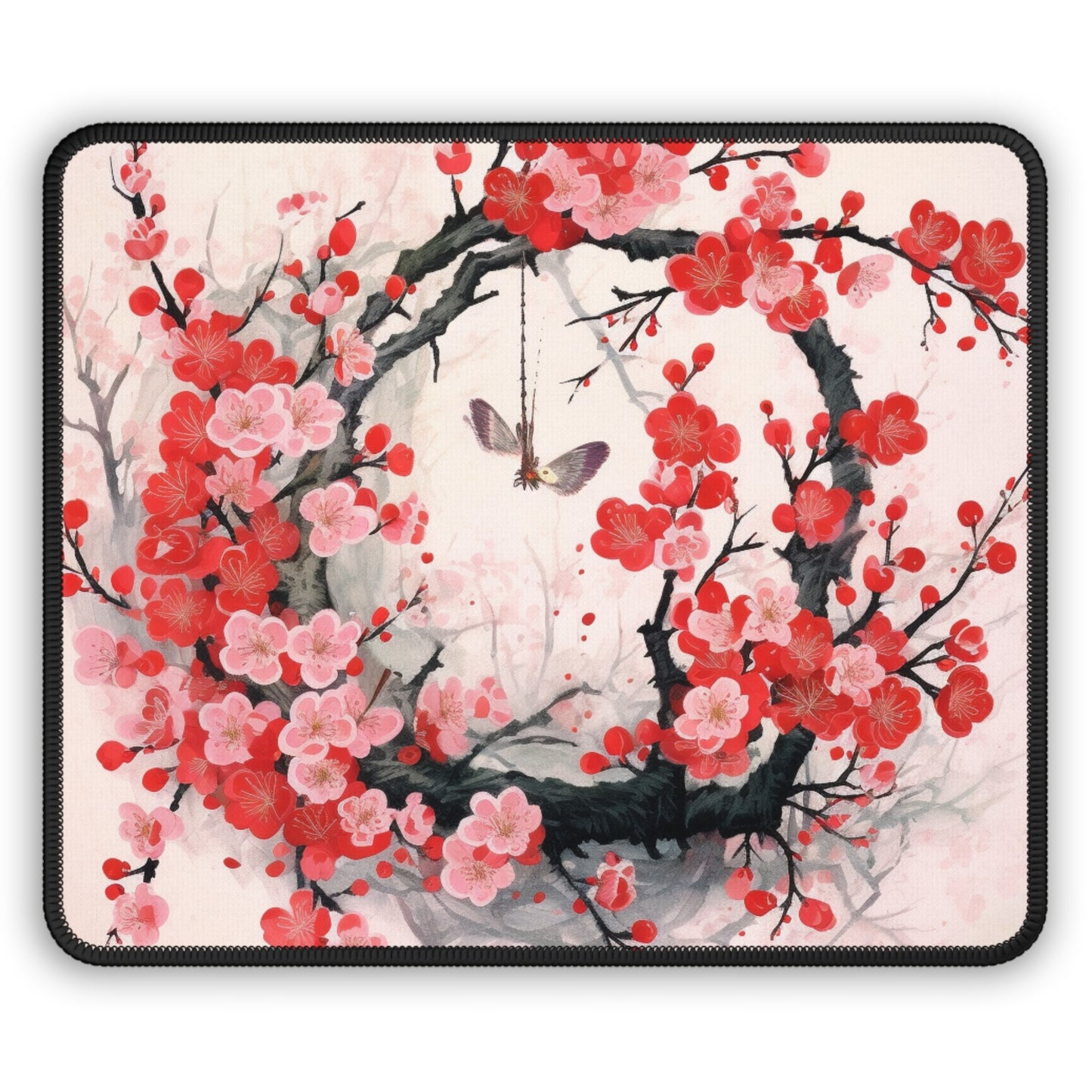 Cherry Blossom Delight: Gaming Mouse Pad Adorned with Intricate Flower Drawings and Artistry