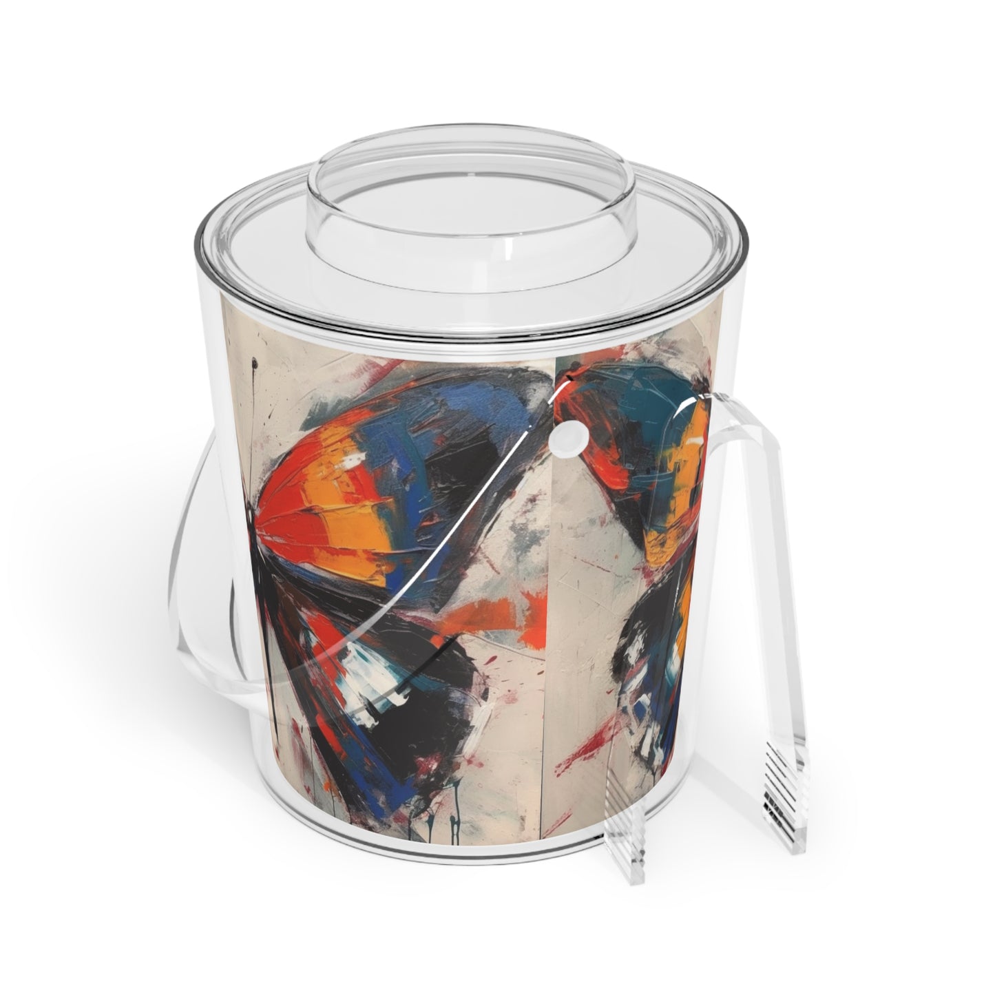 Butterfly Dreams on Ice Bucket with Tongs: Embrace the Beauty of Bauhaus Art