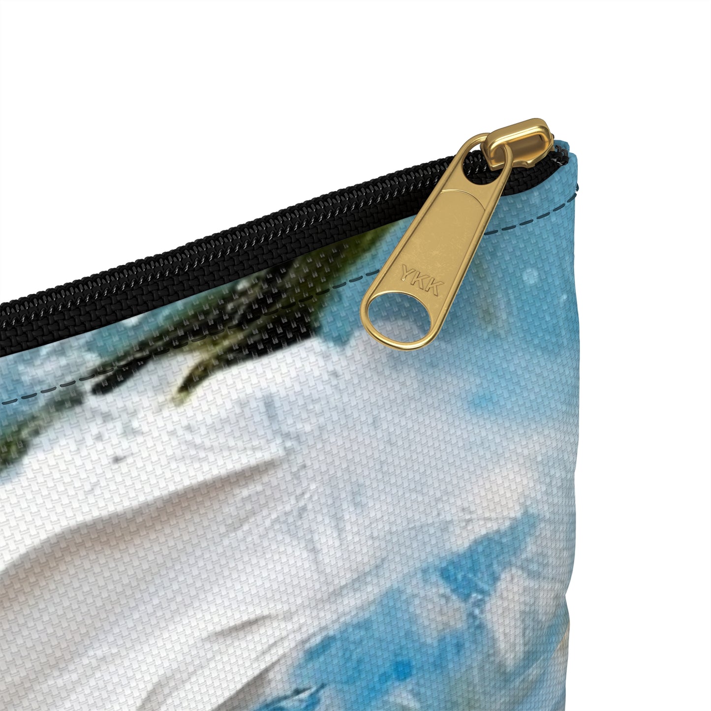 Ethereal Elegance: Accessory Pouch featuring an Abstract Oil Painting of Jasmine