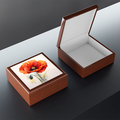 Stunning Poppy Flower Watercolor Jewelry Box: A Blossoming Experience