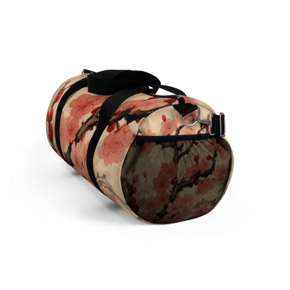 Floral Fusion: Duffel Bag Merging Cherry Blossom Beauty and Artistic Flower Drawings