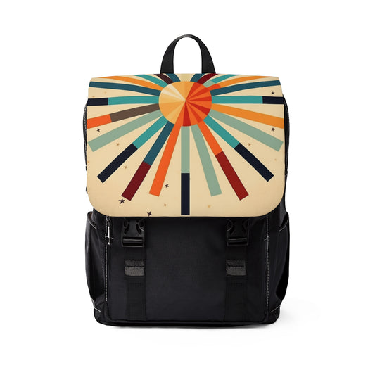 Midcentury Modern Must-Have: Unisex Casual Shoulder Backpack with Atomic Age Design and Starburst Candy Colored Accents