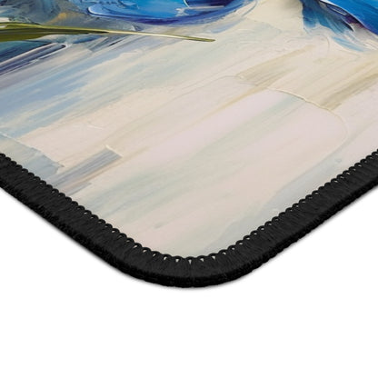 Embrace Artistic Expression with Blue Orchid Abstract Painting Gaming Mouse Pad