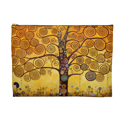 Symbolic Harmony: Gustav Klimt Tree of Life Accessory Pouch, Embrace Artistic Elegance