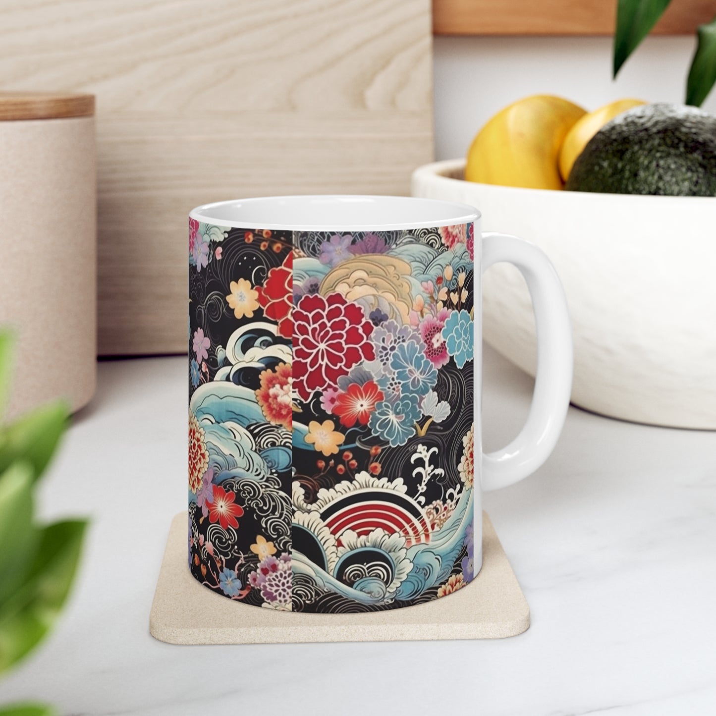 Ceramic Mug: Silk Kimono Serenity - Discover Tranquility and Beauty in Your Coffee Break