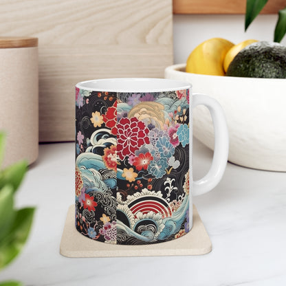 Ceramic Mug: Silk Kimono Serenity - Discover Tranquility and Beauty in Your Coffee Break