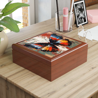 Jewelry Box with Bauhaus-Inspired Butterfly Drawing: A Harmonious Blend of Art and Functionality