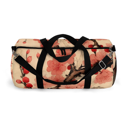 Floral Fusion: Duffel Bag Merging Cherry Blossom Beauty and Artistic Flower Drawings