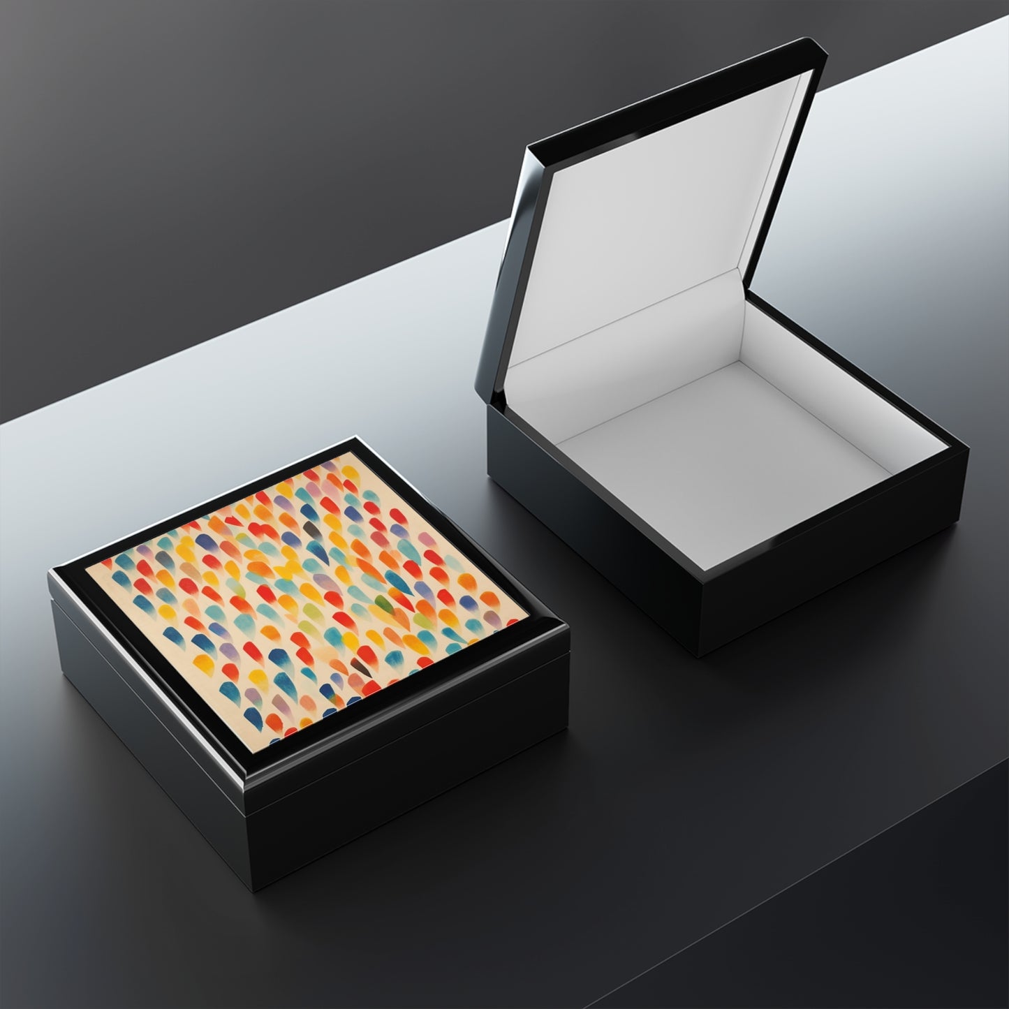 Ellsworth Kelly-inspired Shapes Jewelry Box: Vibrant and Energetic Design