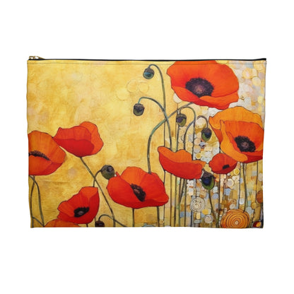 Elevate Your Style: Accessory Pouch Adorned with Gustav Klimt's Poppies