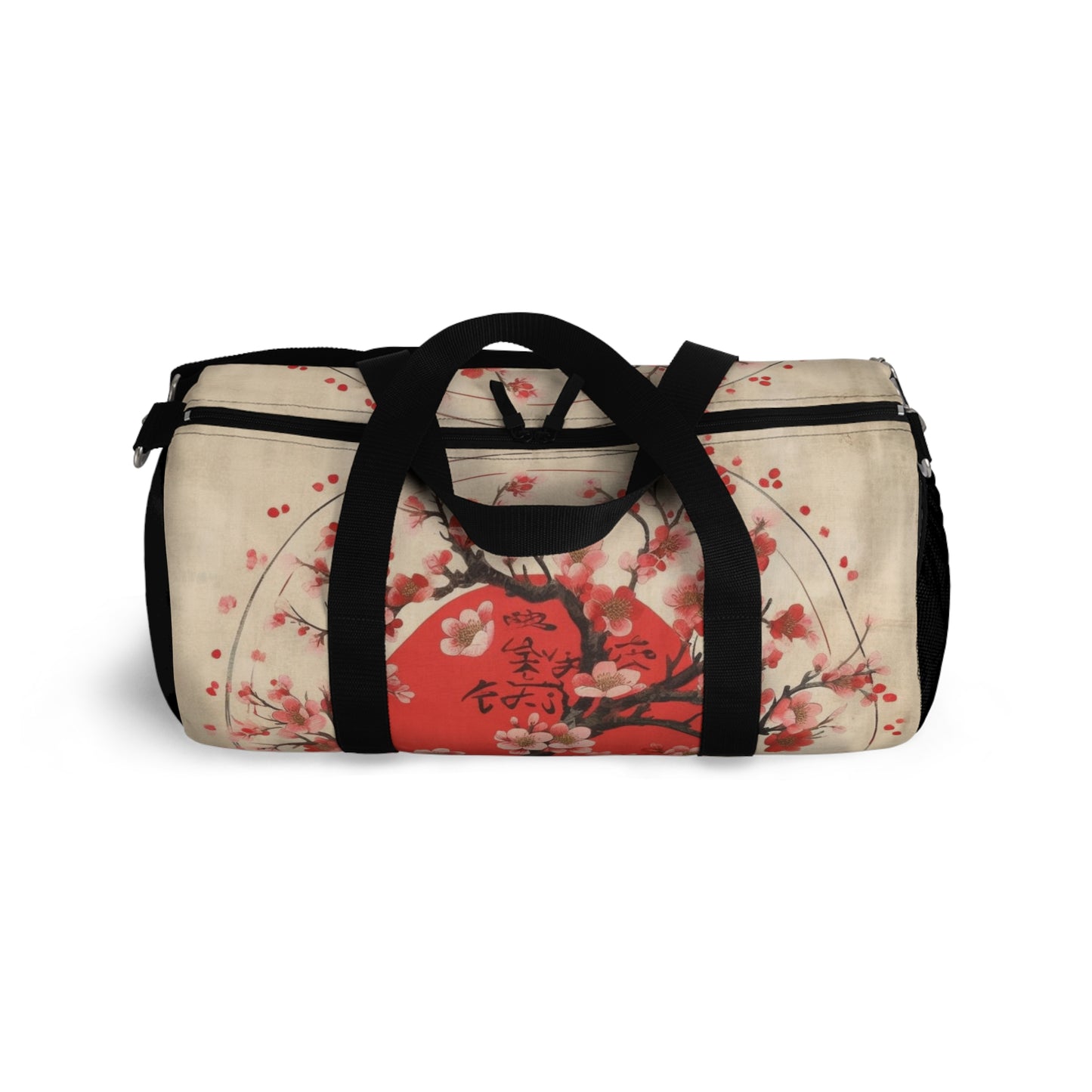 Nature's Brushstrokes: Duffel Bag Featuring Captivating Cherry Blossom Drawings